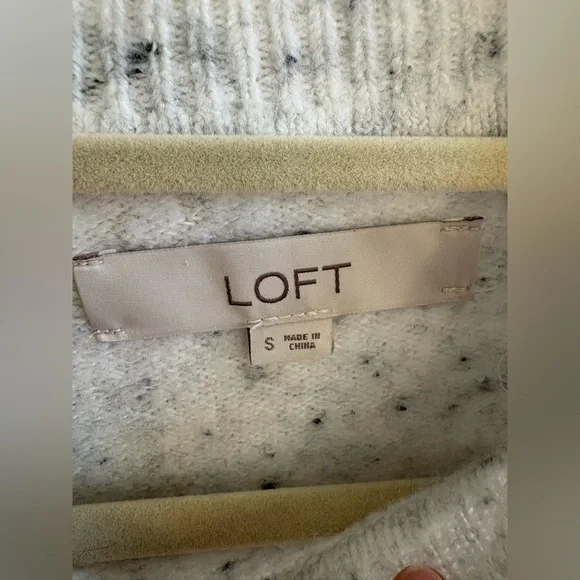 Loft long cozy sweater - white with black/gray speckles - Picture 4 of 6